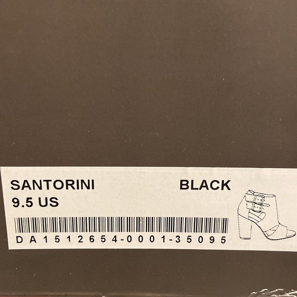 EUC * Leila Stone * Santorini Open Toe Block Heel Ankle Booties * Size 9.5 - Picture 4 of 4